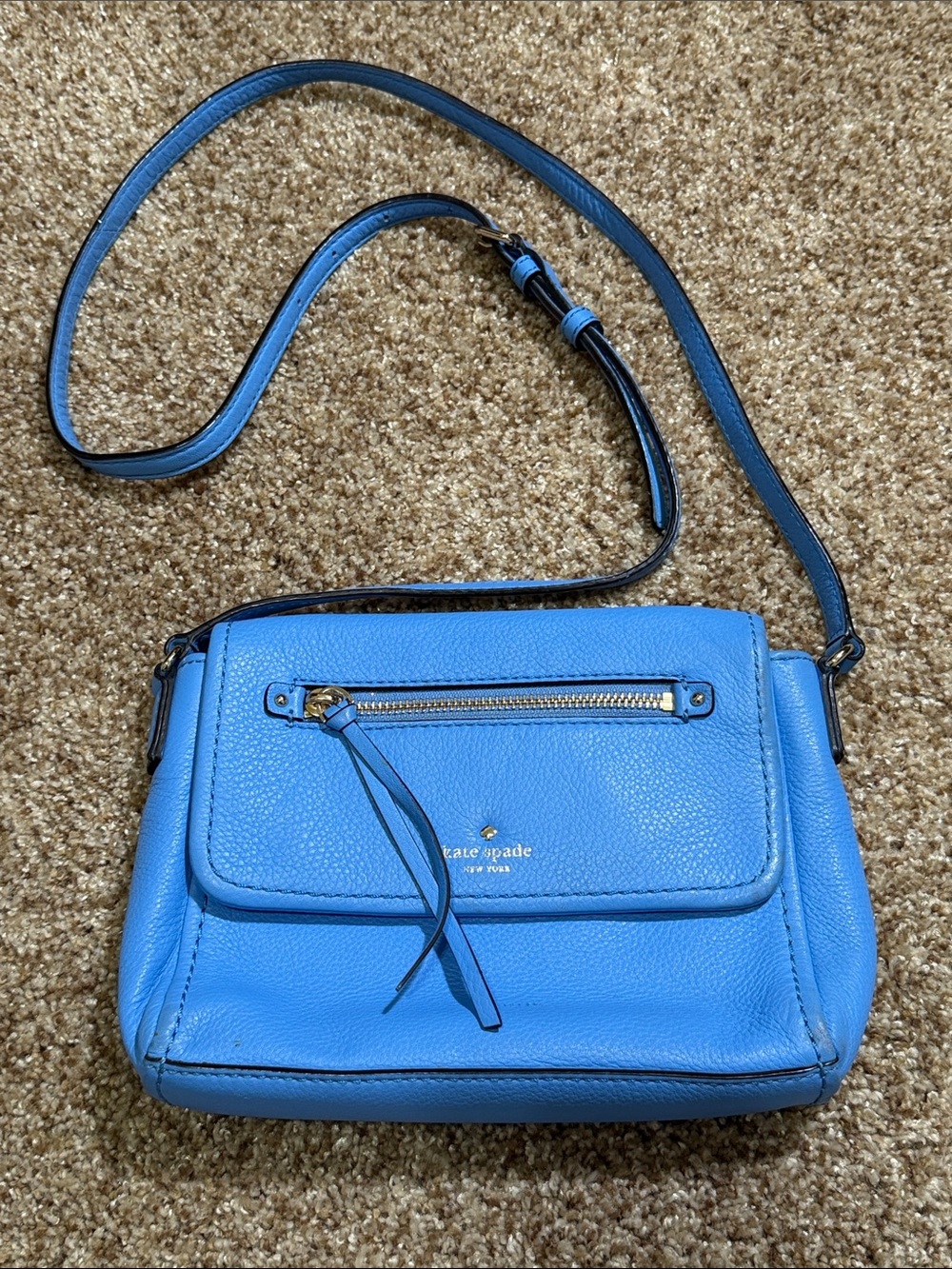 ♠️ Kate Spade Sky Blue Crossbody with Flap & Zipper Sky Blue ♠️